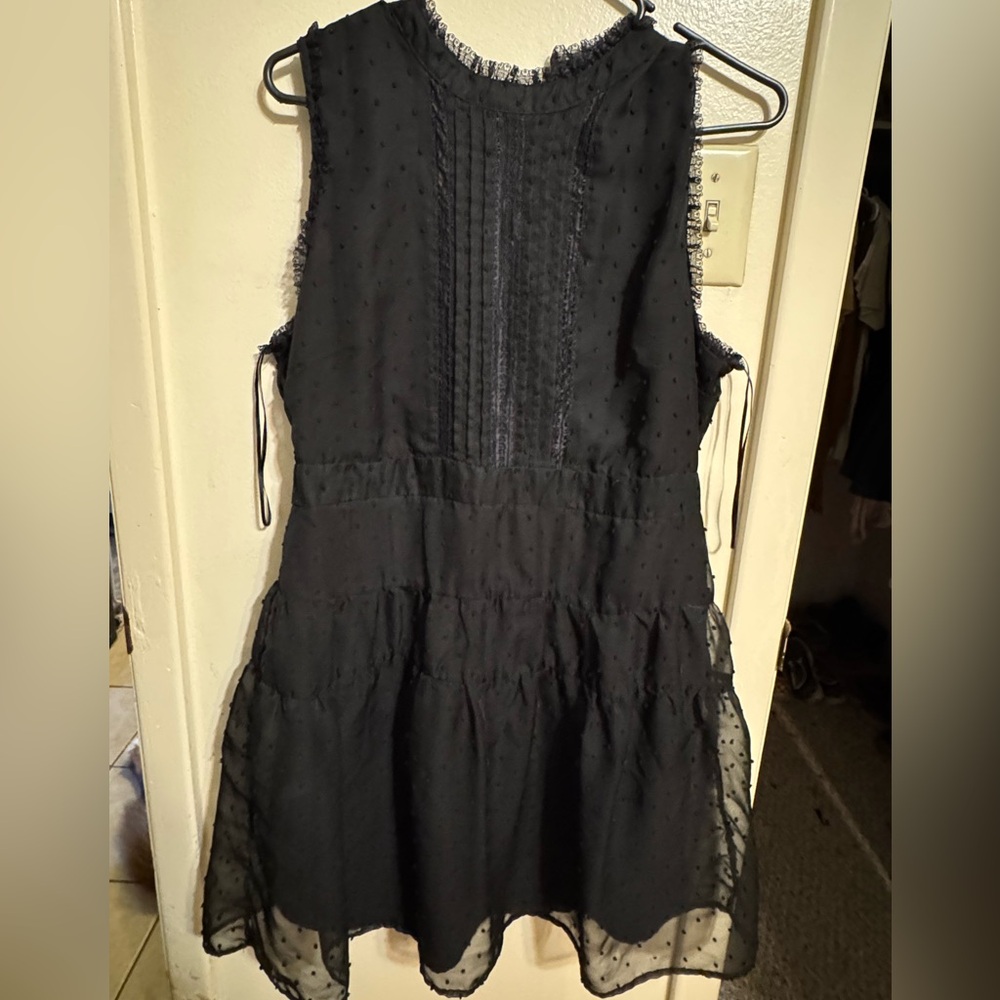 Francesca's Collections Black Sleeveless Tiered Mini Dress